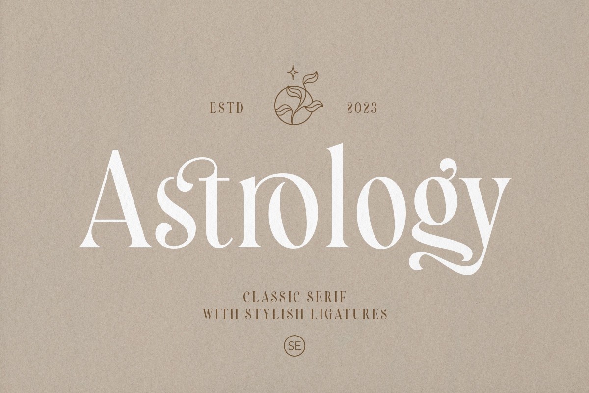 Beispiel einer Astrology-Schriftart