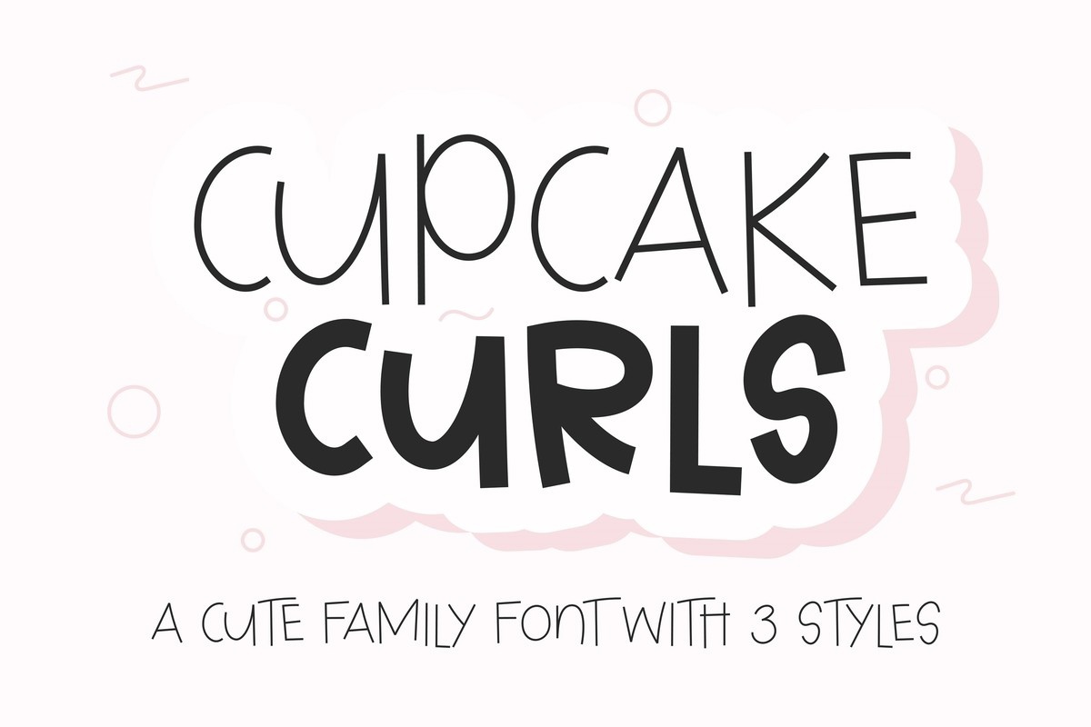 Beispiel einer Cupcake Curls-Schriftart