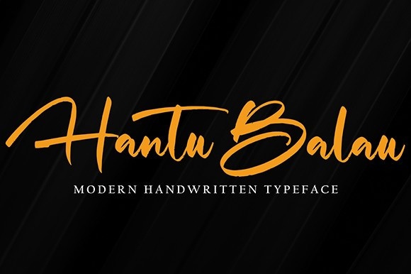 Beispiel einer Hantu Balau-Schriftart