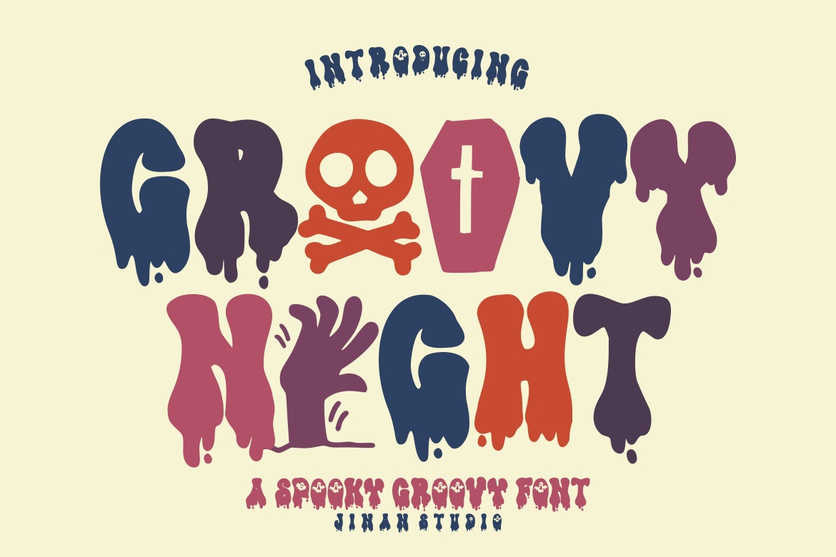 Beispiel einer Groovy Night-Schriftart