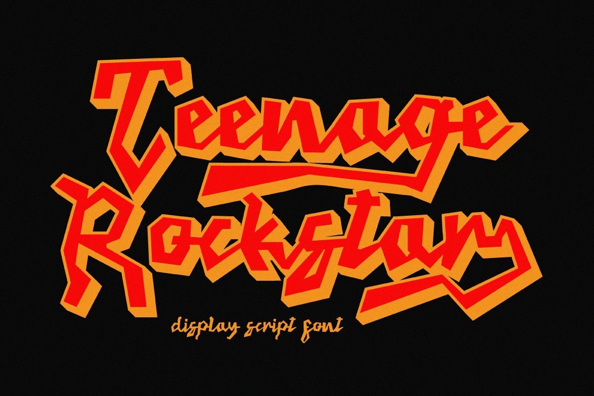 Beispiel einer Teenage Rockstar Regular-Schriftart