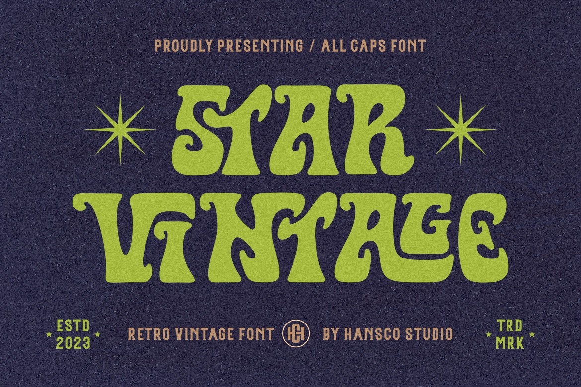 Beispiel einer Star Vintage-Schriftart