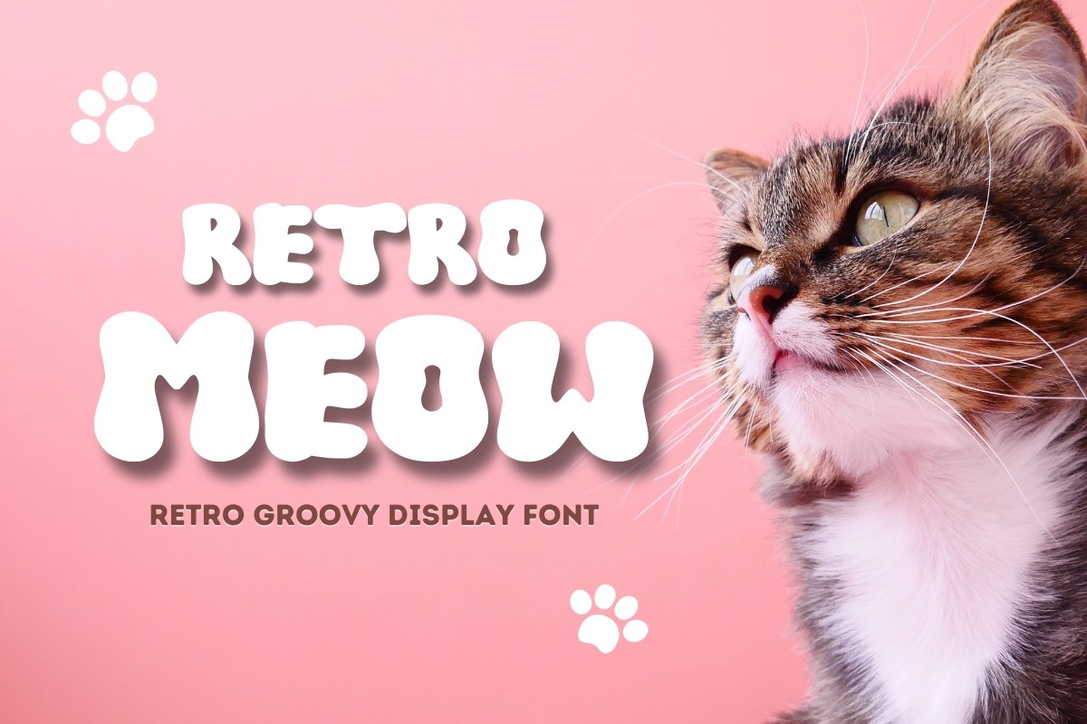 Beispiel einer Retro Meow-Schriftart