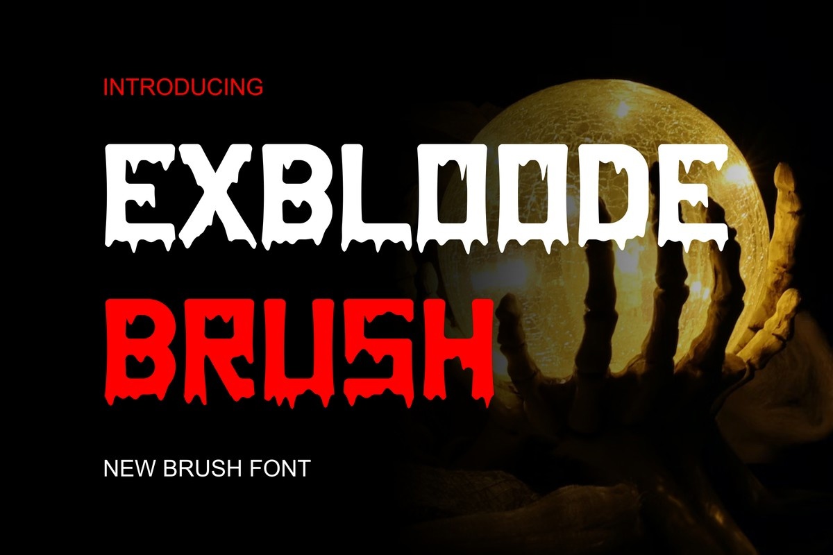 Beispiel einer Exbloodebrush-Schriftart