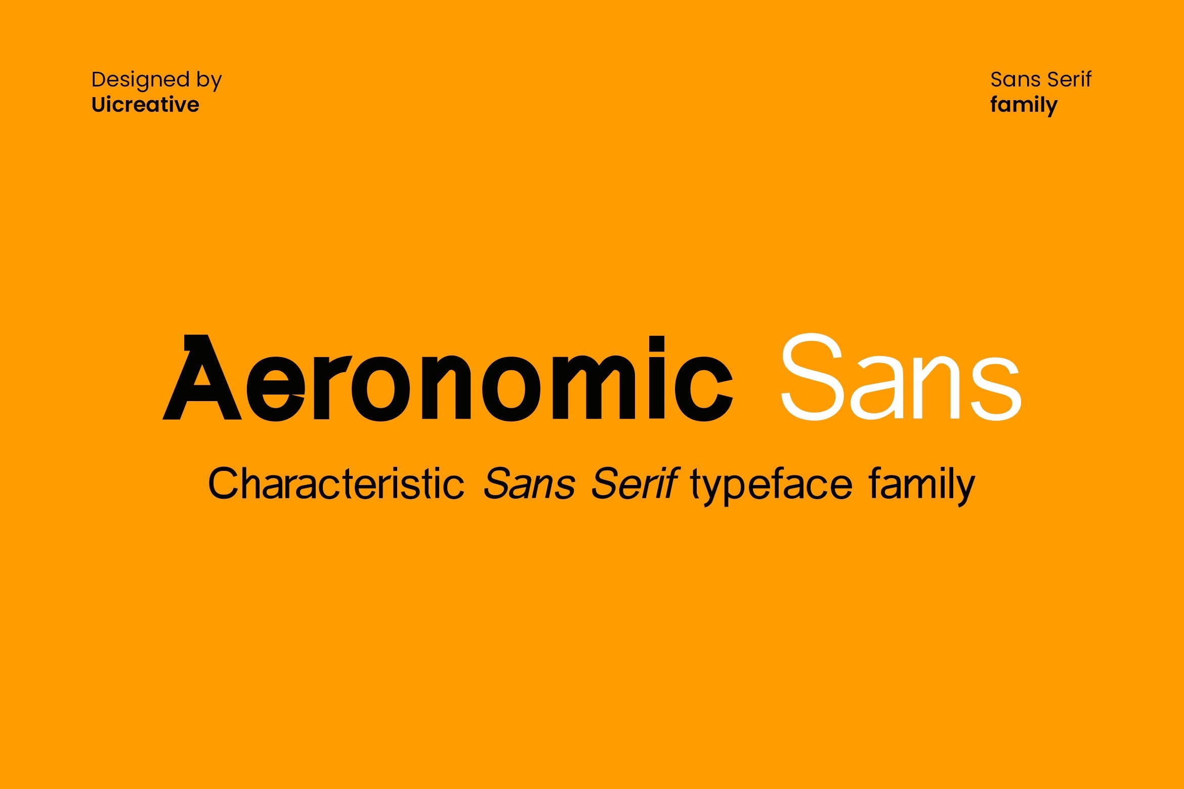 Beispiel einer Aeronomic Sans-Schriftart