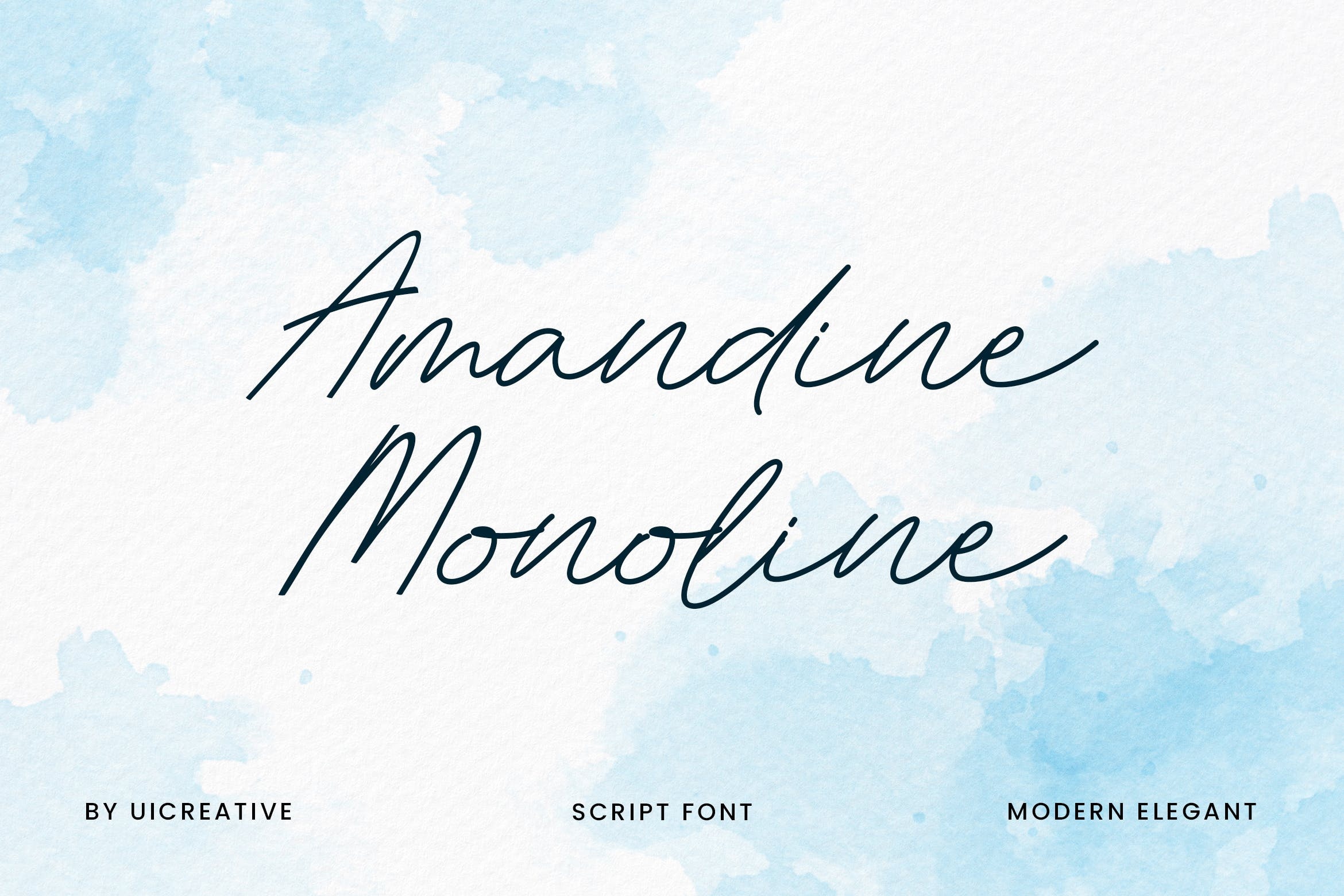Beispiel einer Amandine Monoline-Schriftart