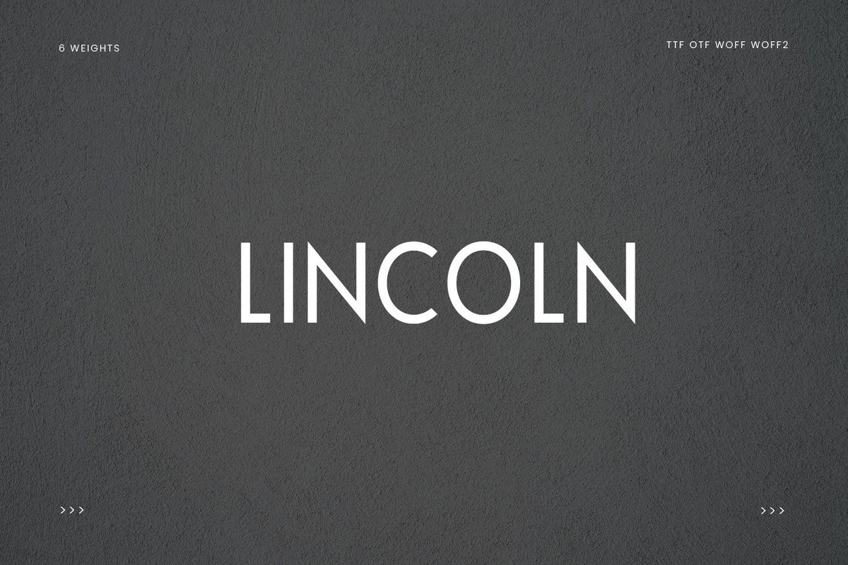 Beispiel einer Lincoln Display Regular-Schriftart