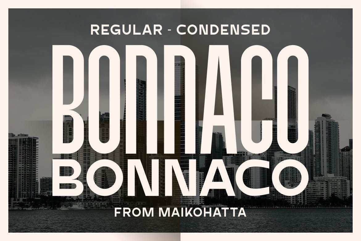 Beispiel einer Bonnaco CONDENSED-Schriftart
