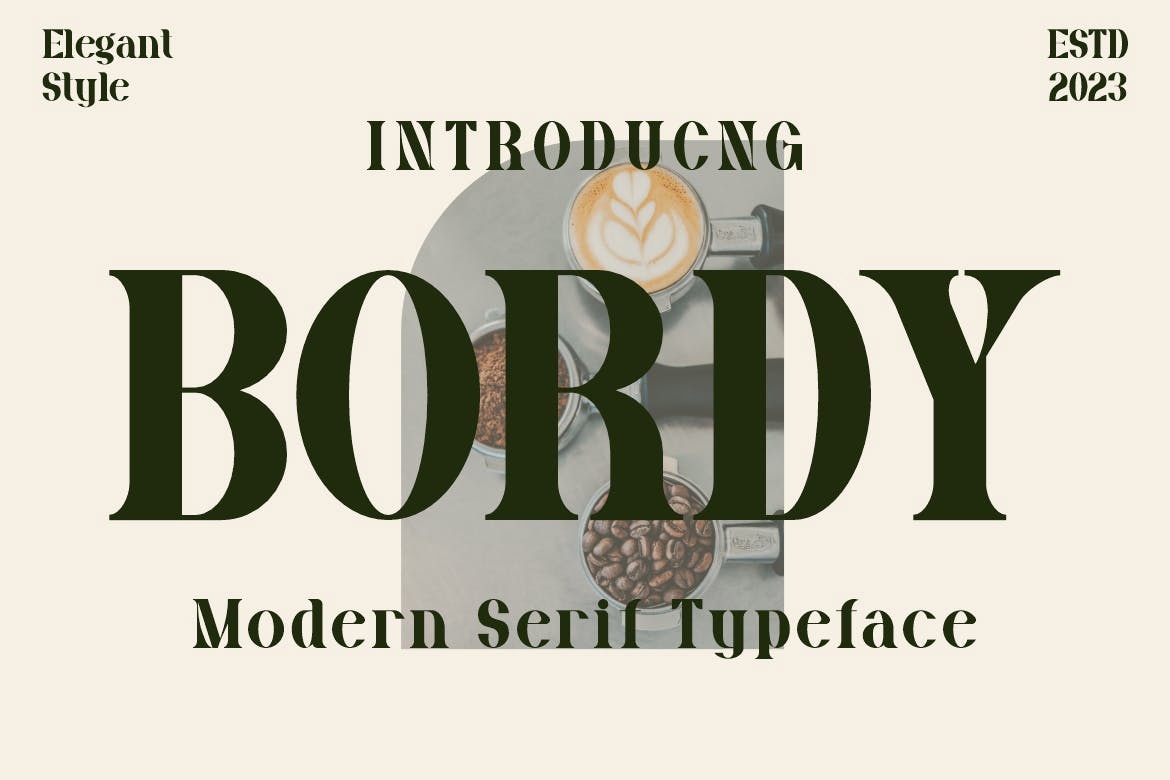 Beispiel einer Bordy-Schriftart