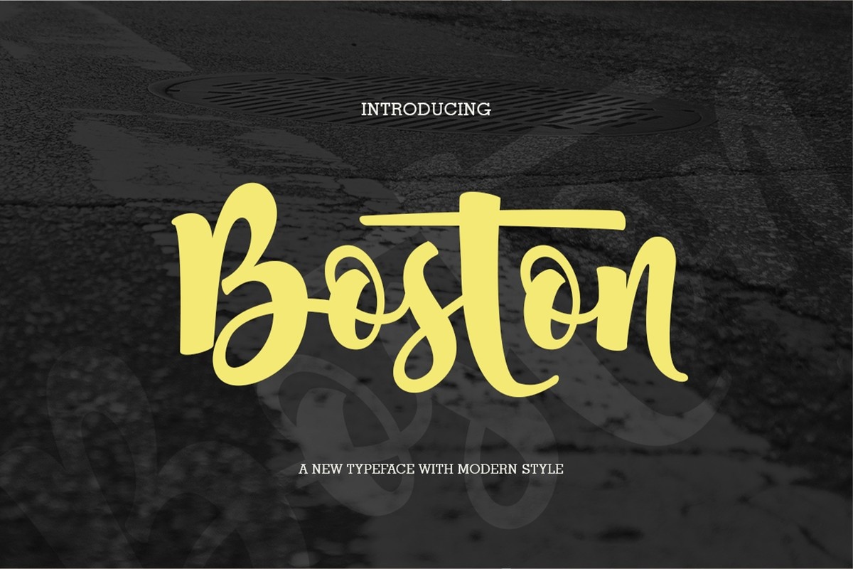 Beispiel einer Boston-Schriftart