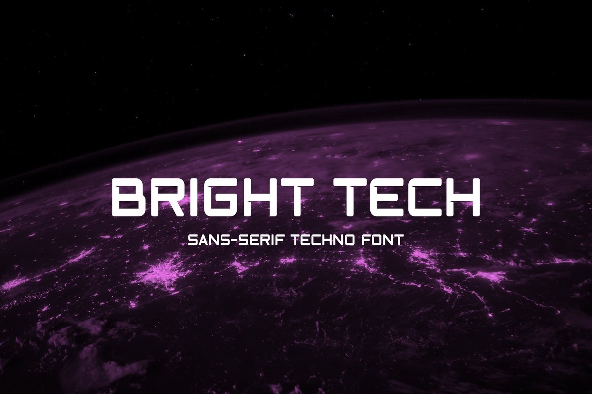 Beispiel einer Bright Tech-Schriftart