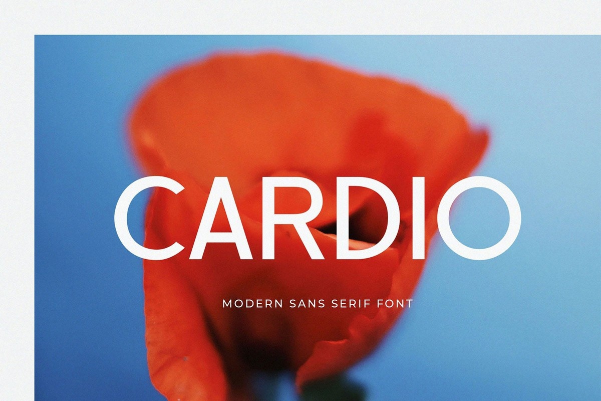 Beispiel einer Cardio Regular-Schriftart