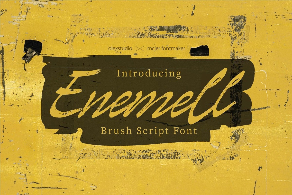 Beispiel einer Enemell Brush-Schriftart