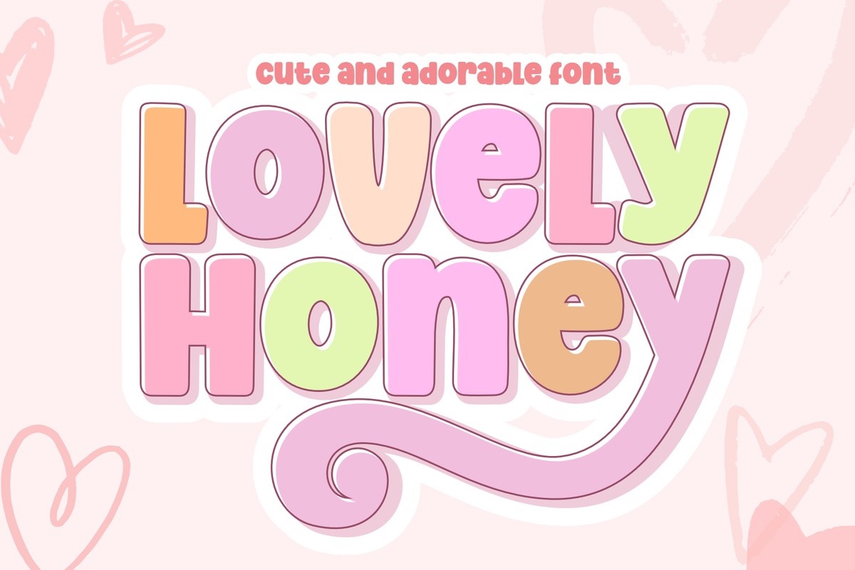 Beispiel einer Lovely Honey-Schriftart