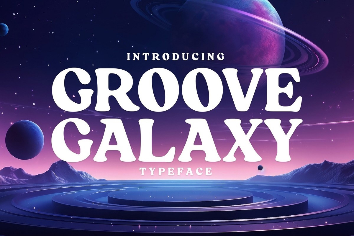 Beispiel einer Groove Galaxy Regular-Schriftart