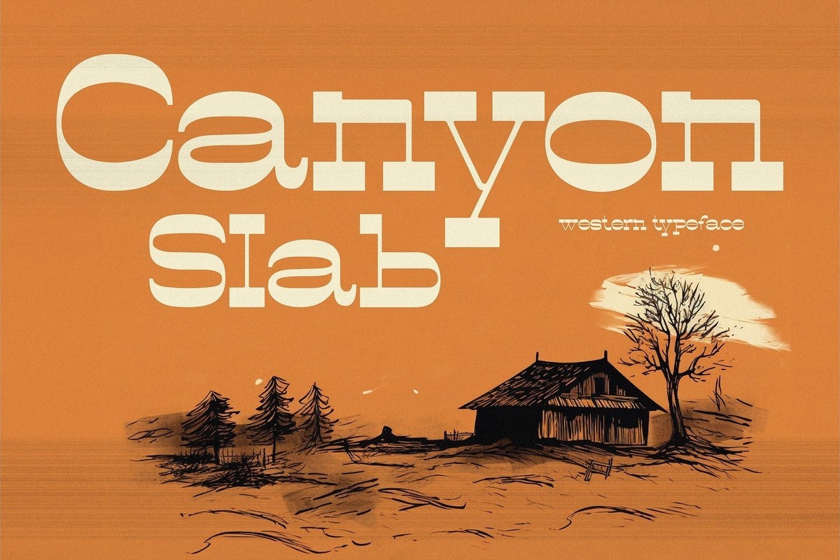 Beispiel einer Canyon Slab-Schriftart