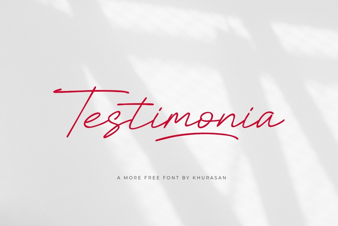 Beispiel einer Testimonia Regular-Schriftart