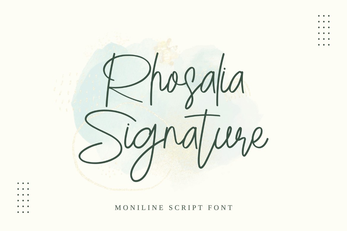Beispiel einer Rhosalia Signature-Schriftart
