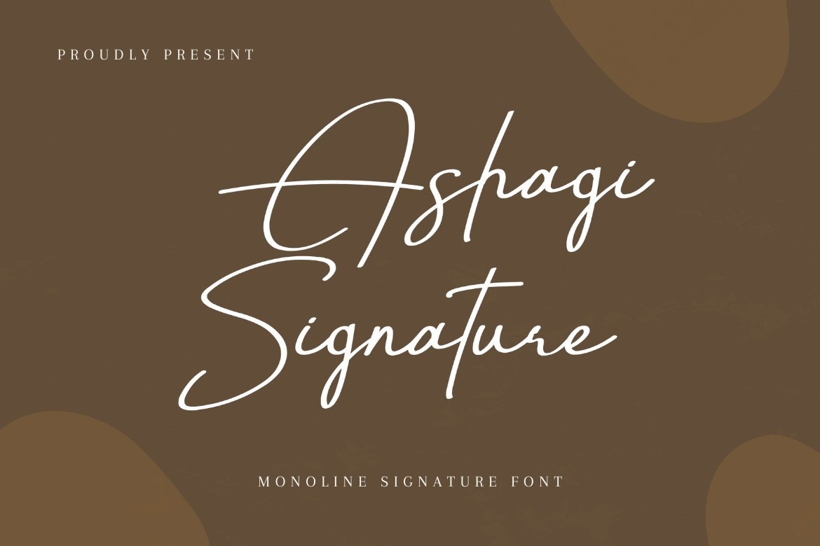 Beispiel einer Ashagi Signature-Schriftart