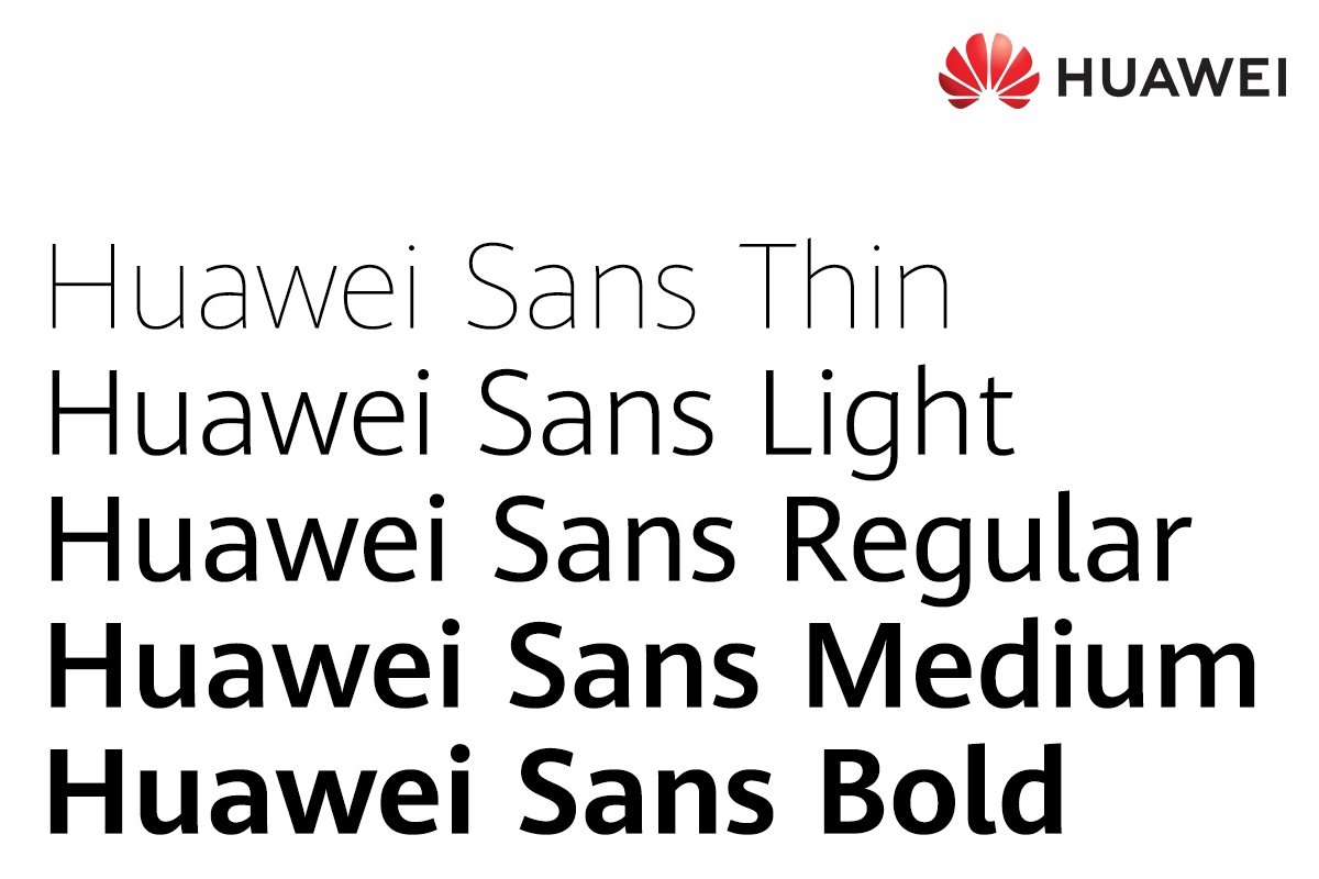 Beispiel einer Huawei Sans Light-Schriftart