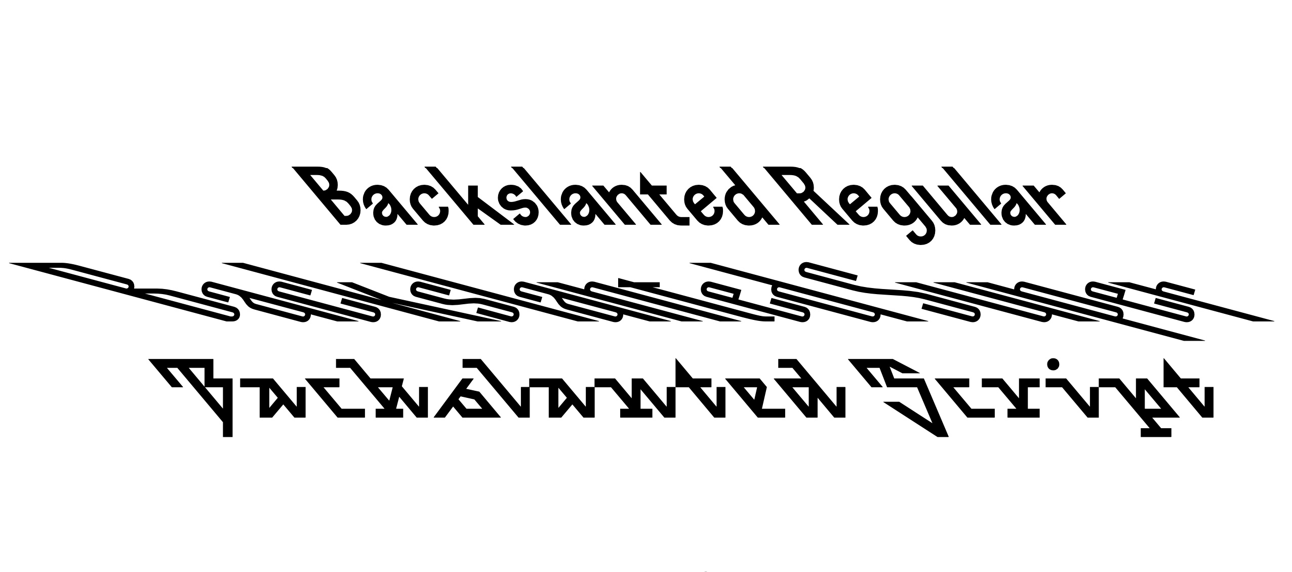 Beispiel einer Backslanted-Schriftart
