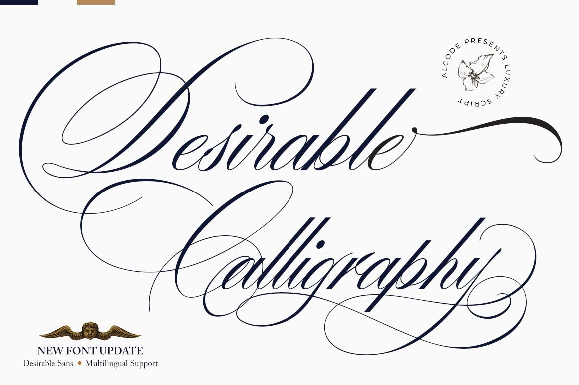 Beispiel einer Desirable Calligraphy Regular-Schriftart