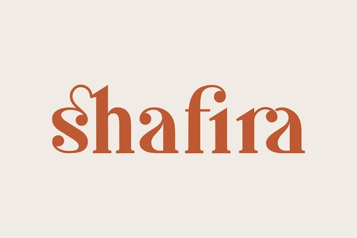 Beispiel einer Shafira Regular-Schriftart