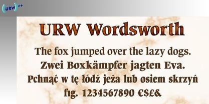 Beispiel einer URW Wordsworth-Schriftart