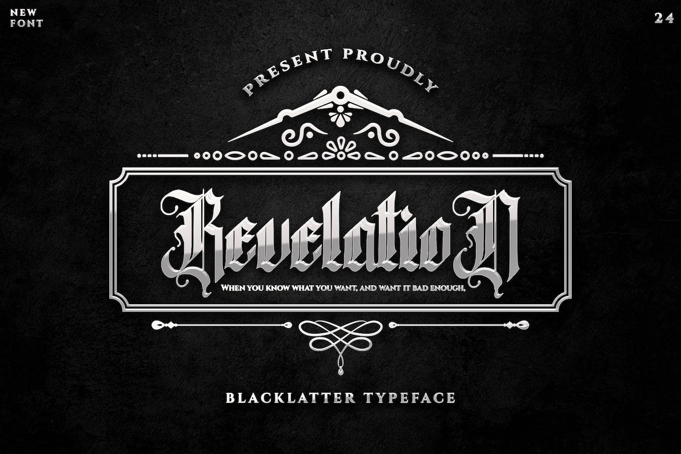 Beispiel einer Revelation Regular-Schriftart