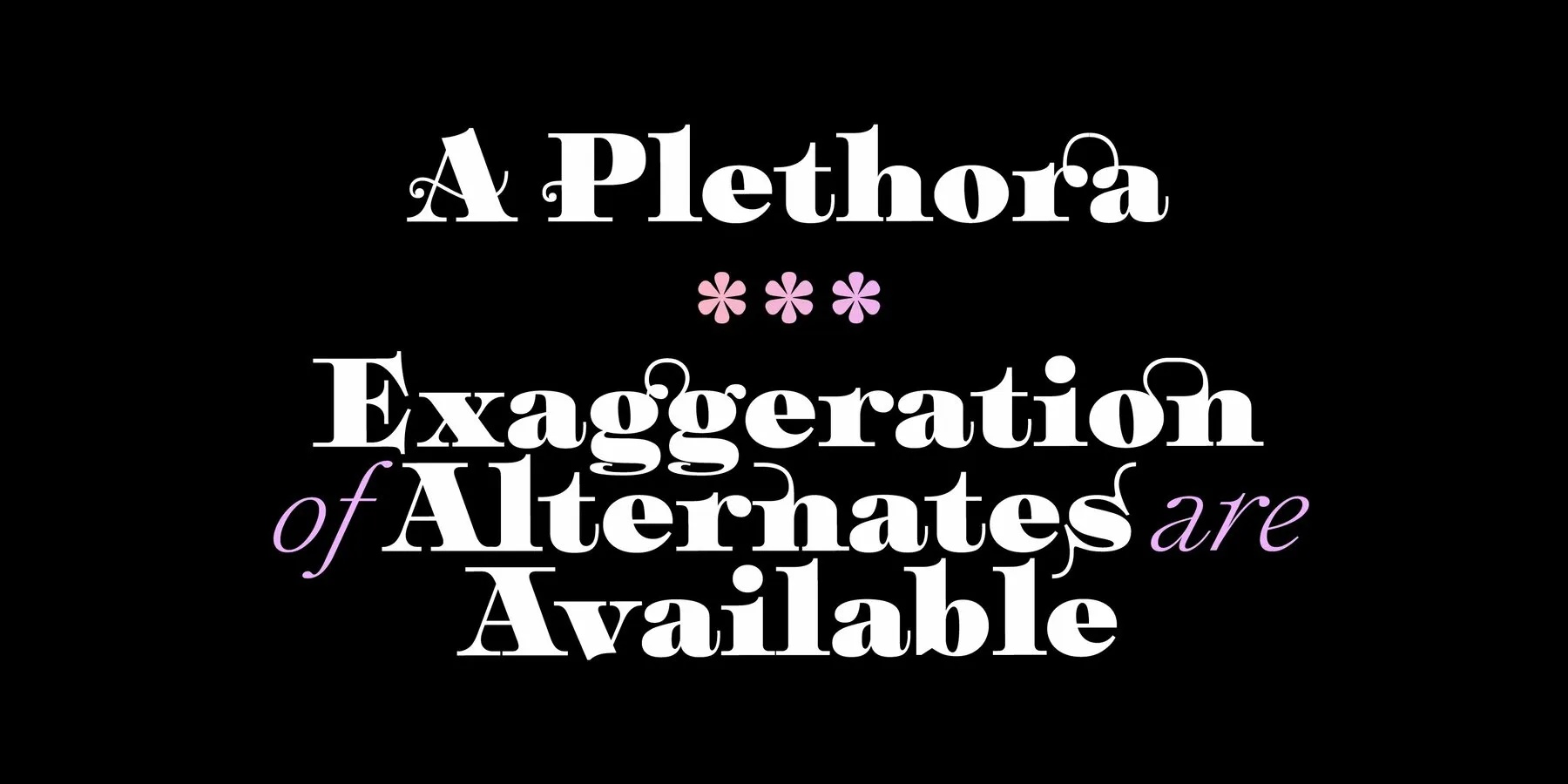 Beispiel einer Plethora Regular-Schriftart