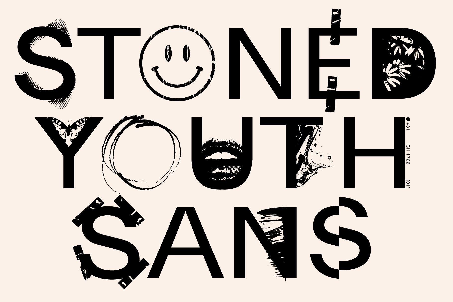 Beispiel einer STONED YOUTH Regular-Schriftart