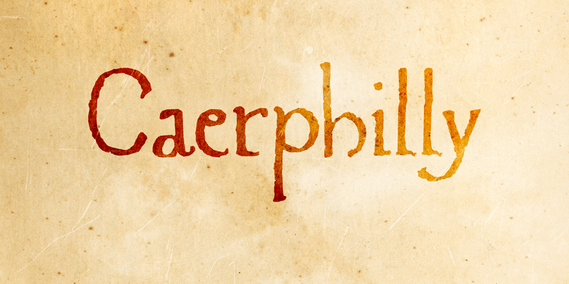 Beispiel einer Caerphilly-Schriftart