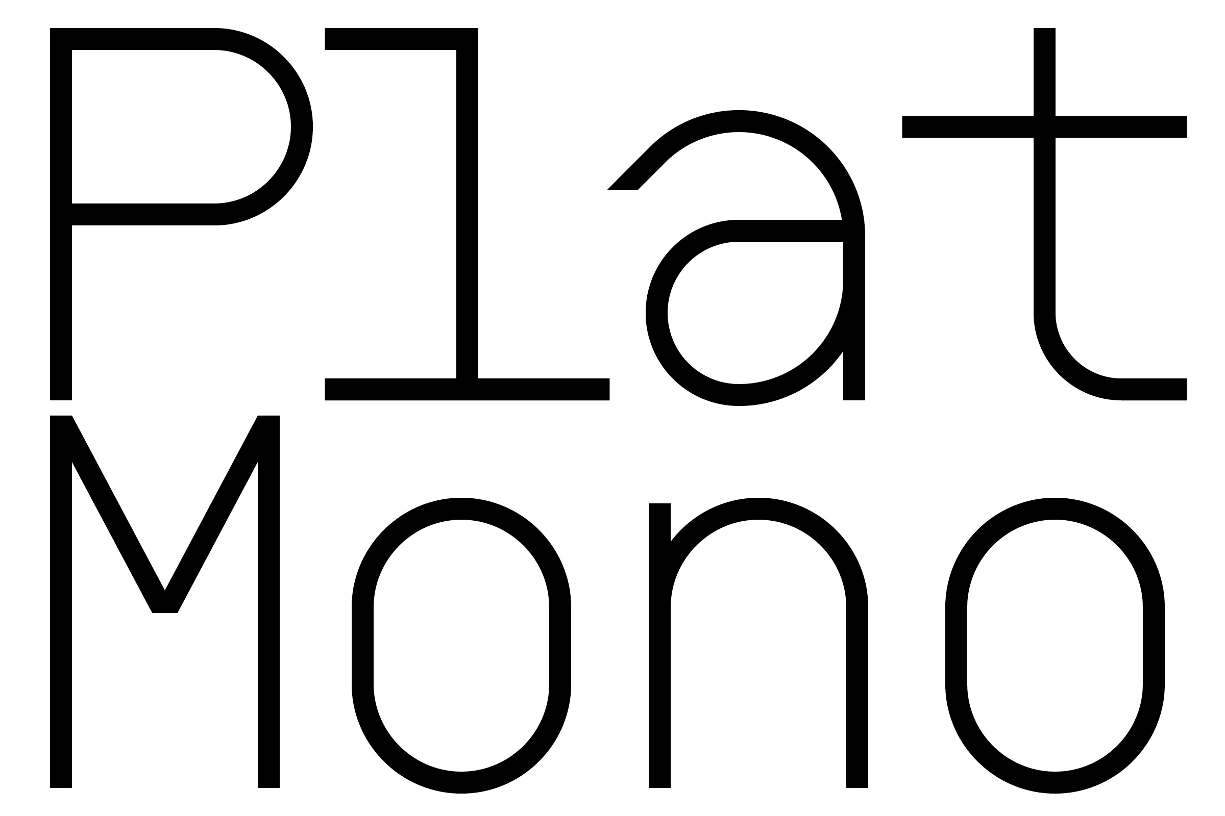Beispiel einer Plat Mono Light-Schriftart