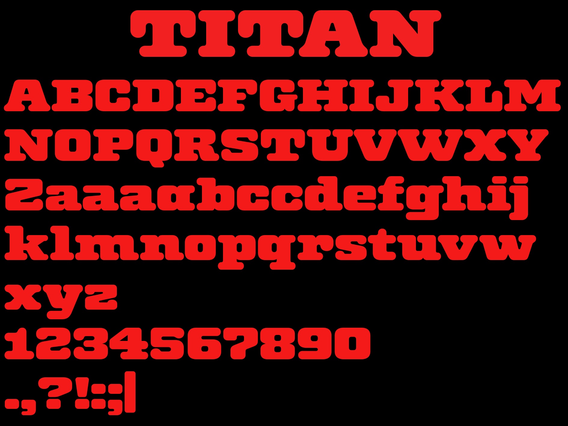 Beispiel einer Titan-Schriftart
