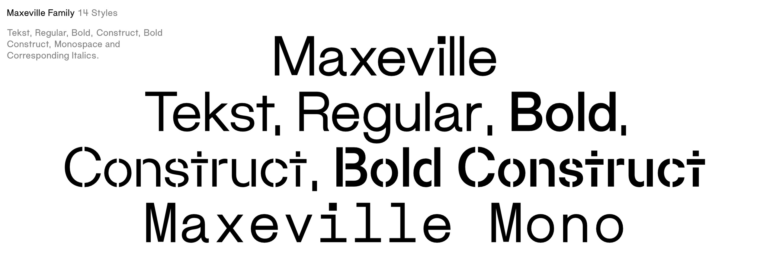 Beispiel einer Maxeville Tekst-Schriftart
