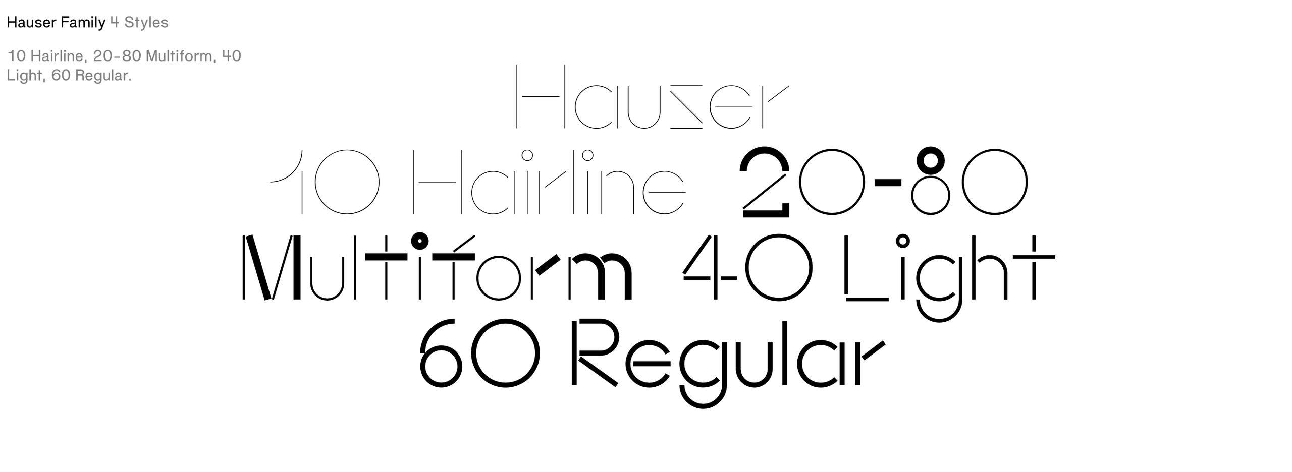 Beispiel einer Houser 2080 Multiform-Schriftart