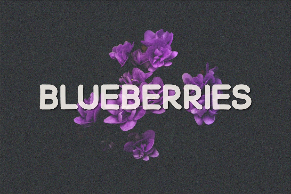 Beispiel einer Blueberries-Schriftart