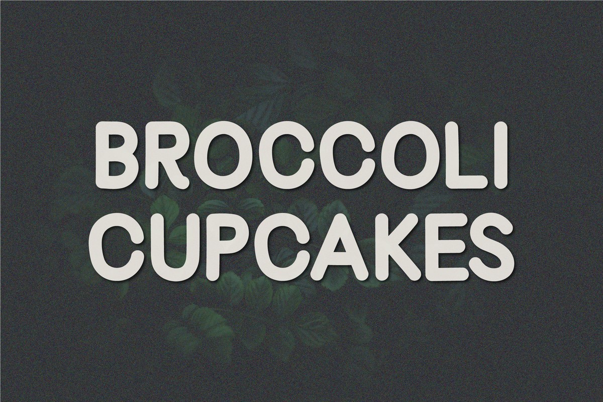 Beispiel einer Broccoli Cupcakes Regular-Schriftart