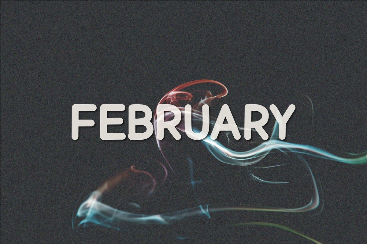 Beispiel einer February-Schriftart