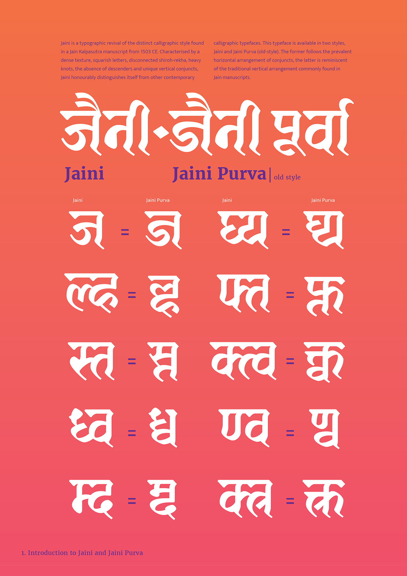 Beispiel einer Jaini Regular-Schriftart