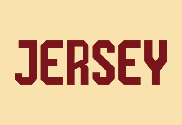 Beispiel einer Jersey 10 Regular-Schriftart