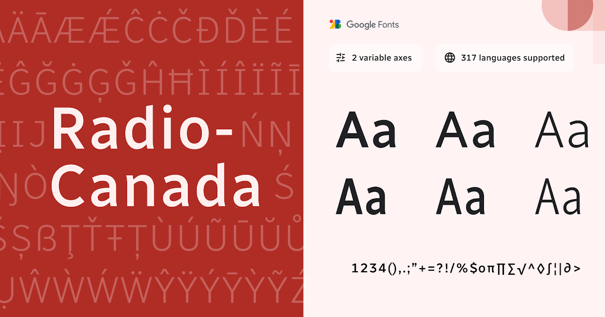 Beispiel einer Radio Canada Big Italic-Schriftart