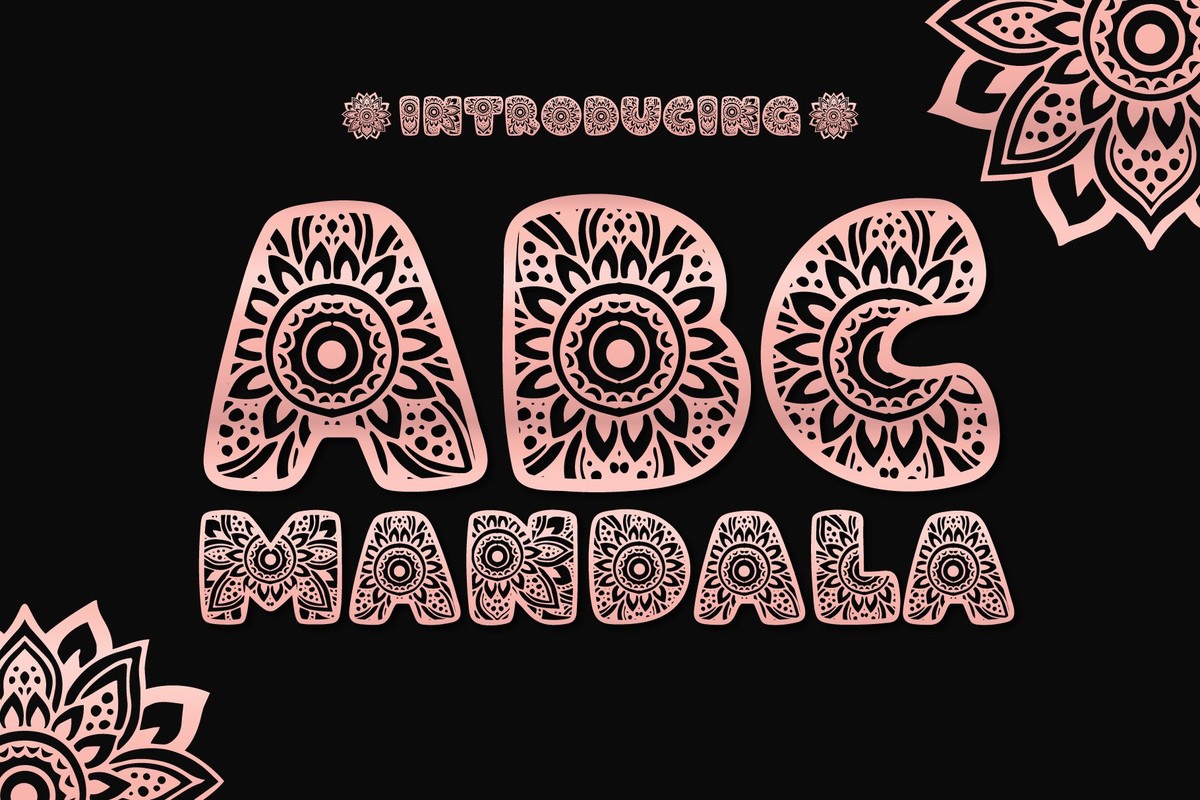 Beispiel einer ABC Mandala-Schriftart