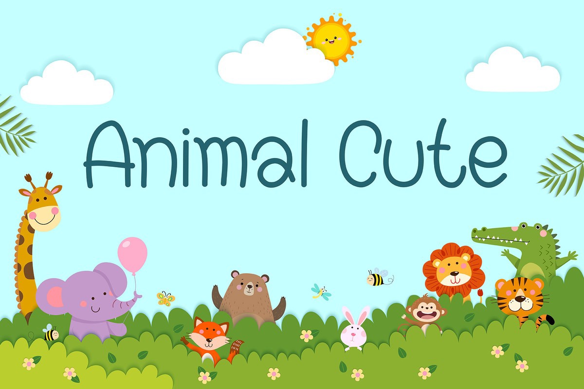 Beispiel einer Animal Cute-Schriftart