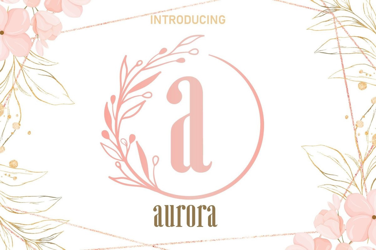 Beispiel einer Aurora Leaf Circle Monogram-Schriftart