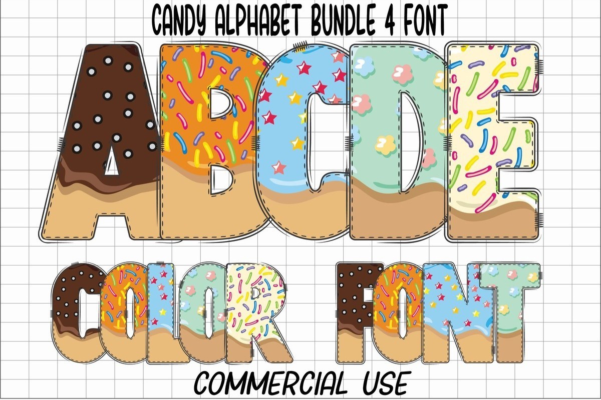 Beispiel einer Candy Alphabet-Schriftart