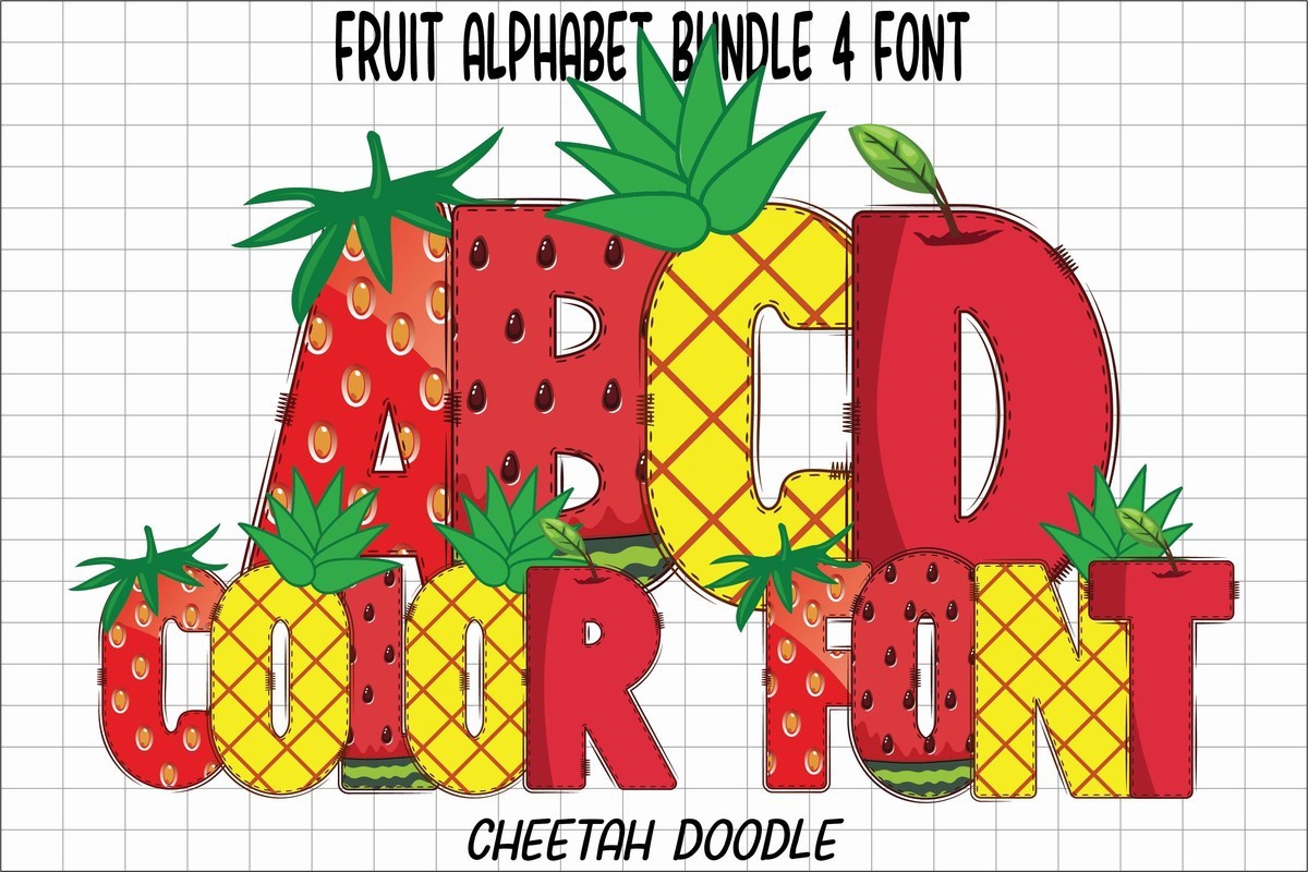 Beispiel einer Fruit Alphabet-Schriftart