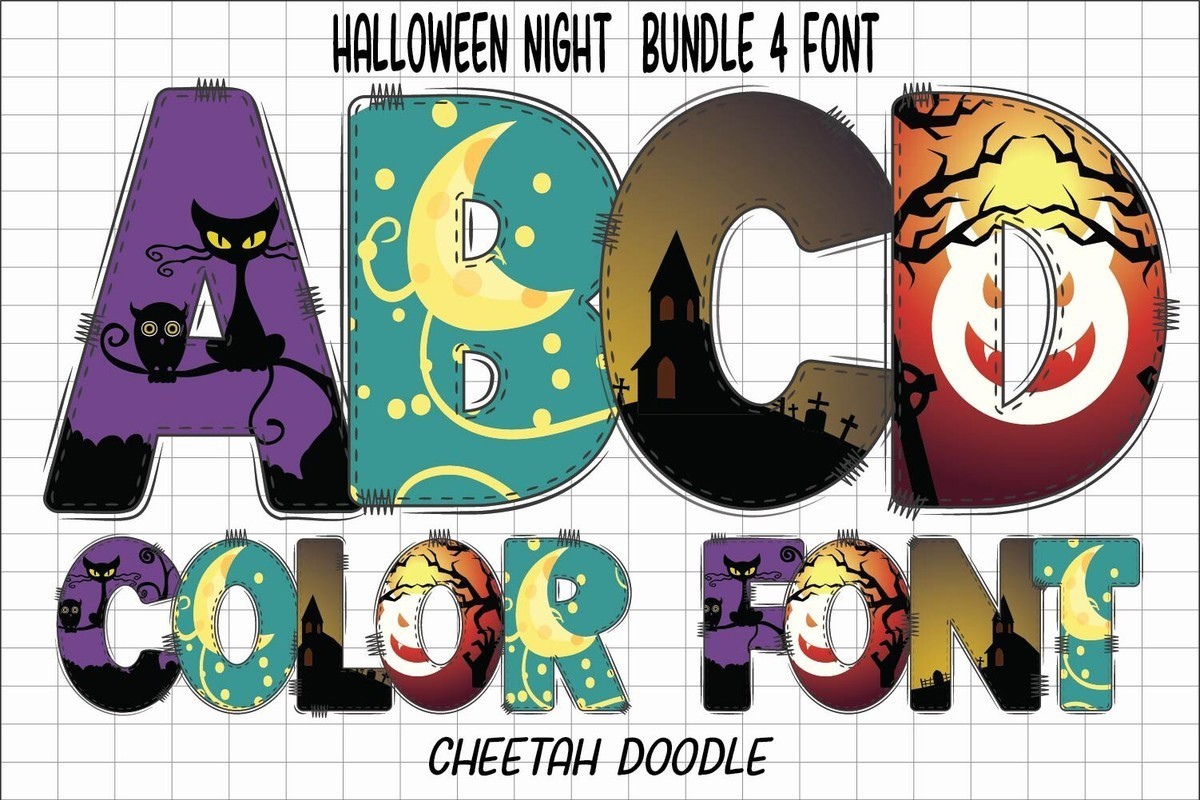 Beispiel einer Halloween Night-Schriftart