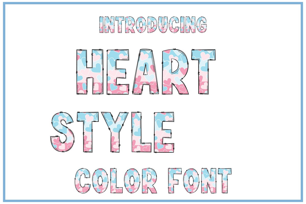Beispiel einer Heart Style-Schriftart
