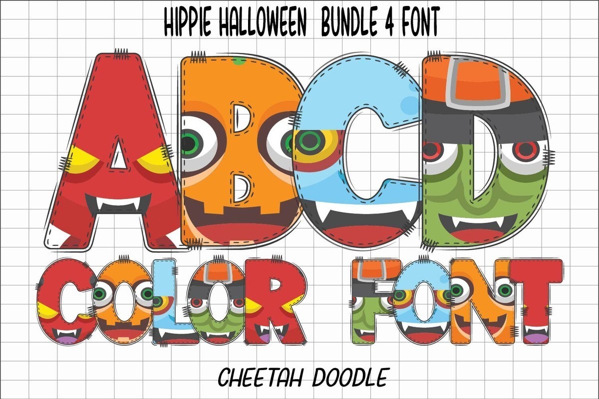 Beispiel einer Hippie Halloween-Schriftart